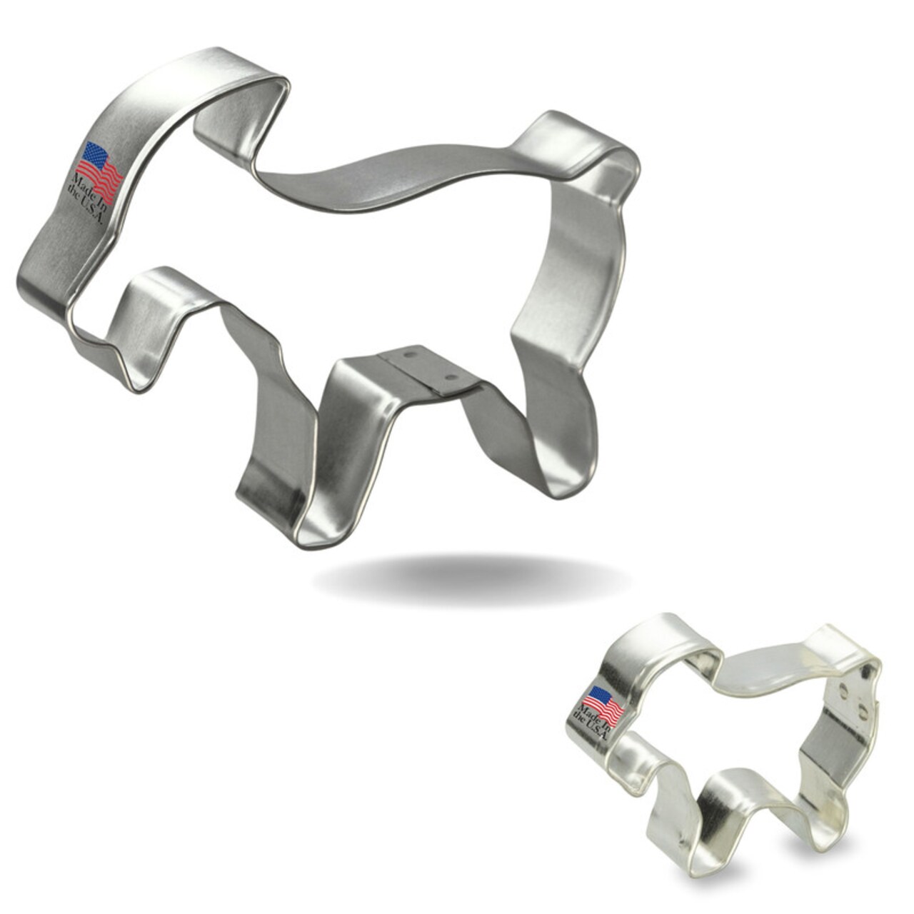 Goat Cookie Cutter 2 Pc Set. USA Tin Plate Steel - By CookieCutter.Com